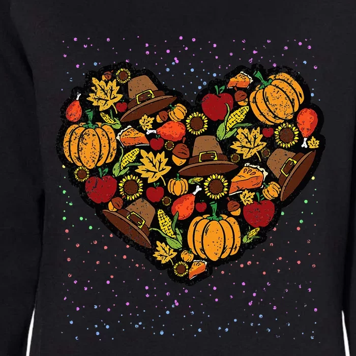 Thanksgiving Food Heart Fall Autumn Womens California Wash Sweatshirt