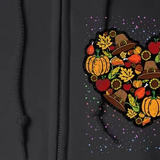 Thanksgiving Food Heart Fall Autumn Full Zip Hoodie