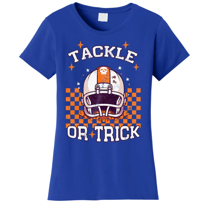 Tackle Football Halloween Spooky Sports Women's T-Shirt