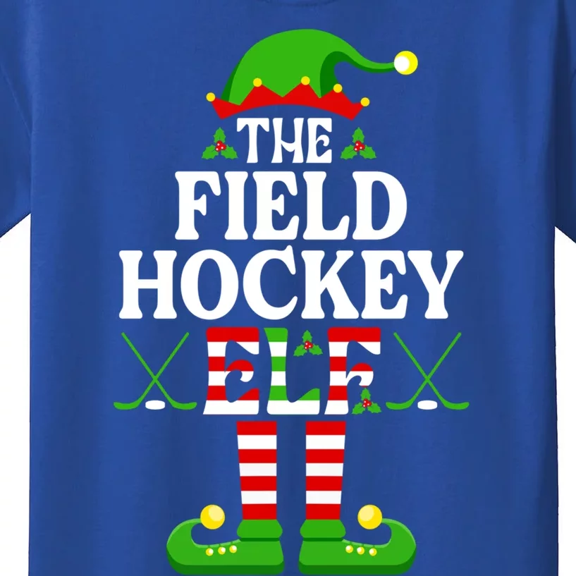 The Field Hockey Elf Funny Gift Funny Christmas Family Matching Cute Gift Kids T-Shirt