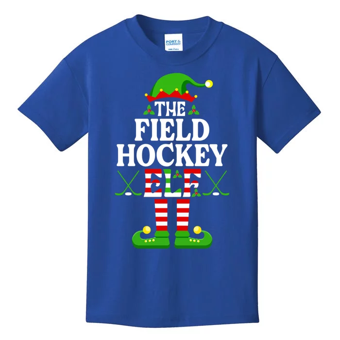 The Field Hockey Elf Funny Gift Funny Christmas Family Matching Cute Gift Kids T-Shirt