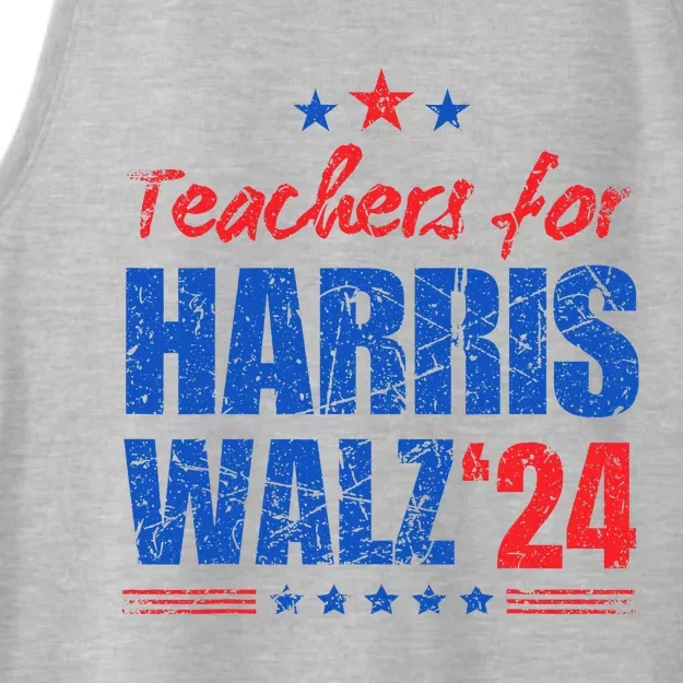 Teachers For Harris Walz 2024 Presidential Election Kamala Ladies Tri-Blend Wicking Tank