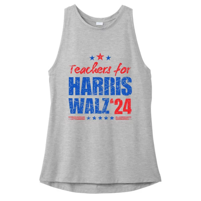 Teachers For Harris Walz 2024 Presidential Election Kamala Ladies Tri-Blend Wicking Tank