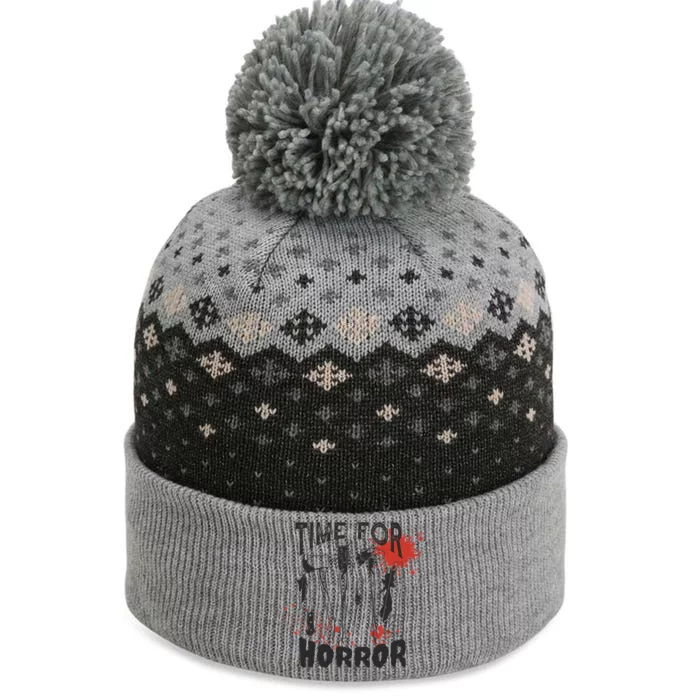 Time For Horror Scary Halloween The Baniff Cuffed Pom Beanie