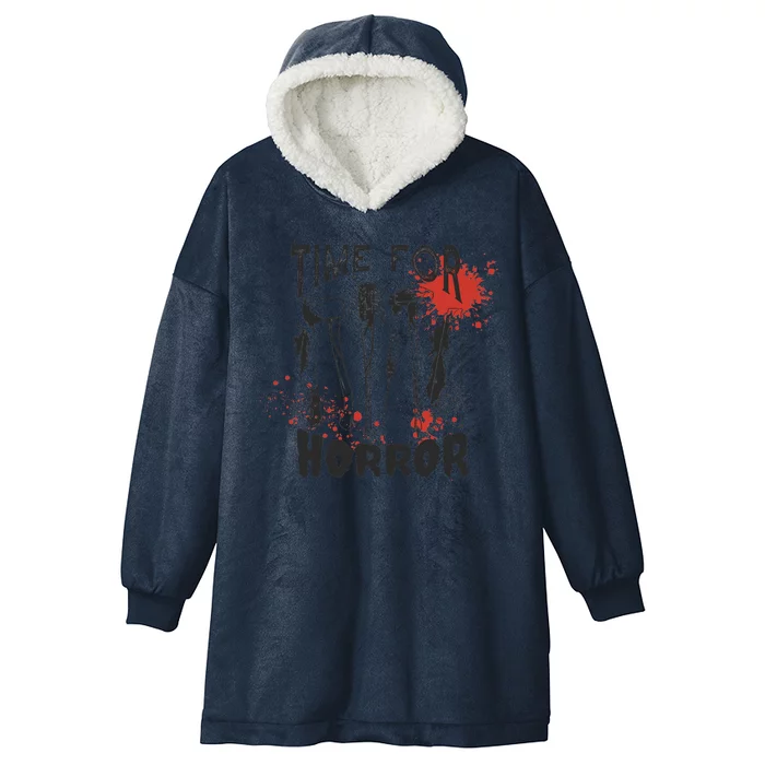 Time For Horror Scary Halloween Hooded Wearable Blanket