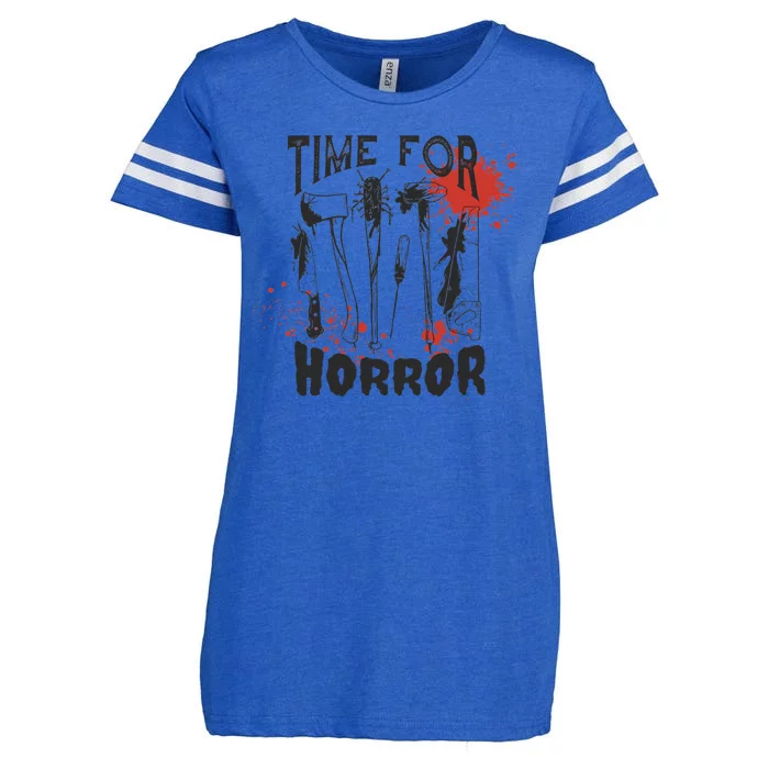 Time For Horror Scary Halloween Enza Ladies Jersey Football T-Shirt