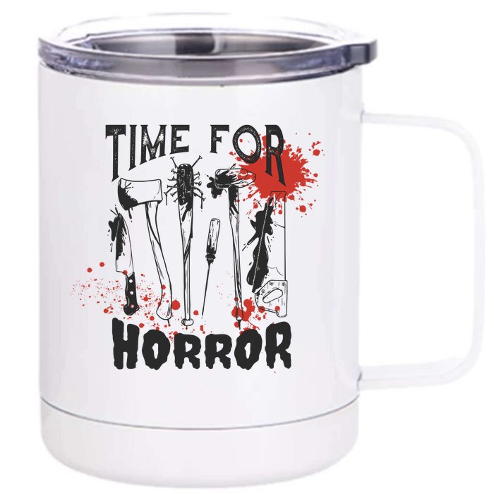 Time For Horror Scary Halloween 12 oz Stainless Steel Tumbler Cup