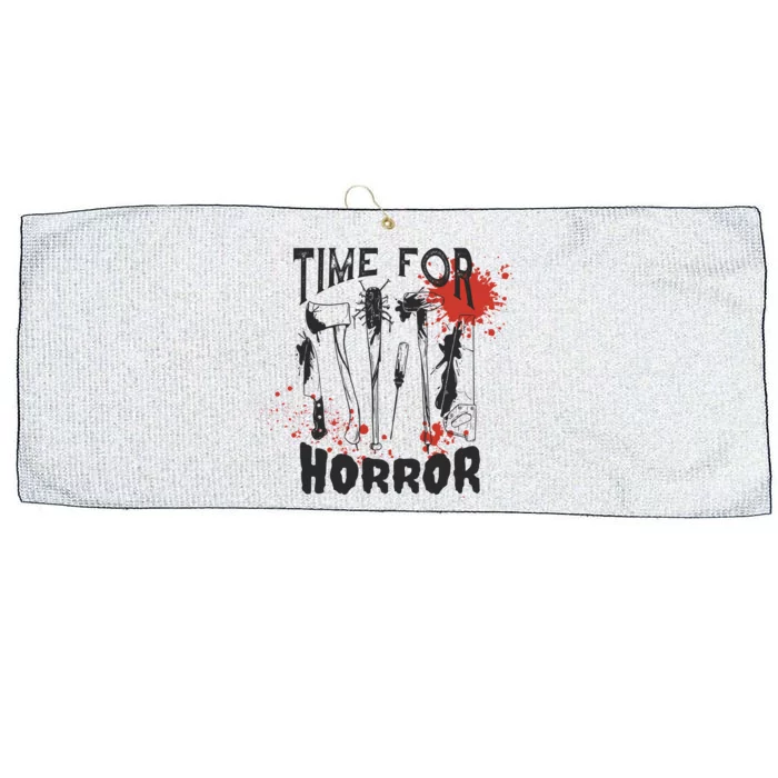 Time For Horror Scary Halloween Large Microfiber Waffle Golf Towel