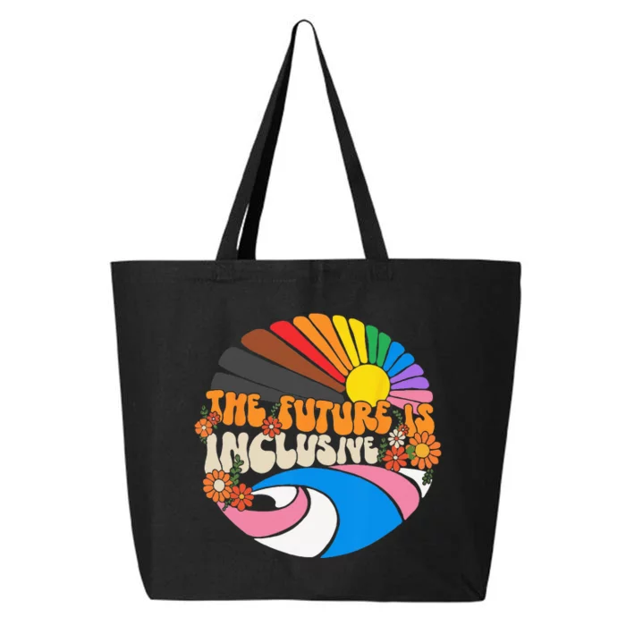 The Future Is Inclusive LGBT Flag Groovy Gay Rights Pride 25L Jumbo Tote