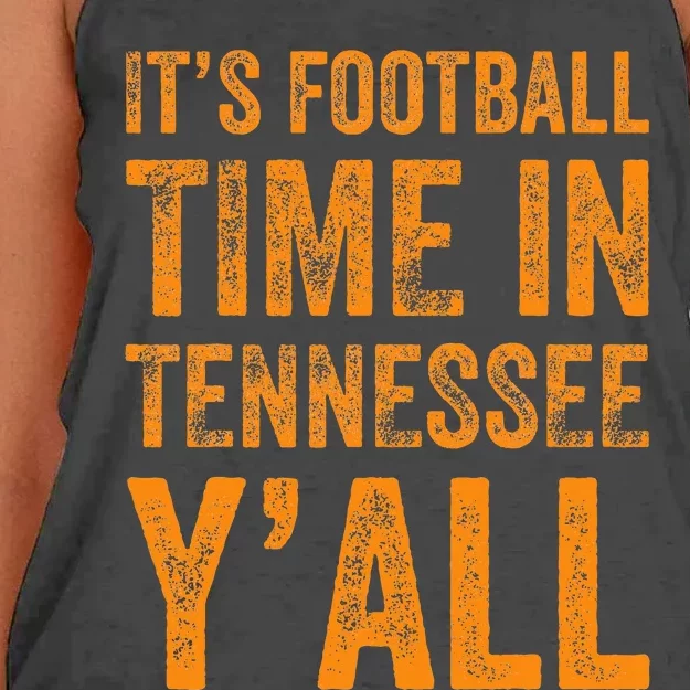 Tennessee Football ItS Football Time In Tennessee Yall Vol Women's Knotted Racerback Tank