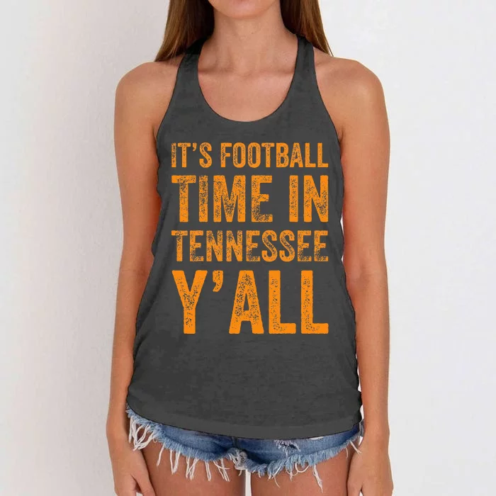 Tennessee Football ItS Football Time In Tennessee Yall Vol Women's Knotted Racerback Tank