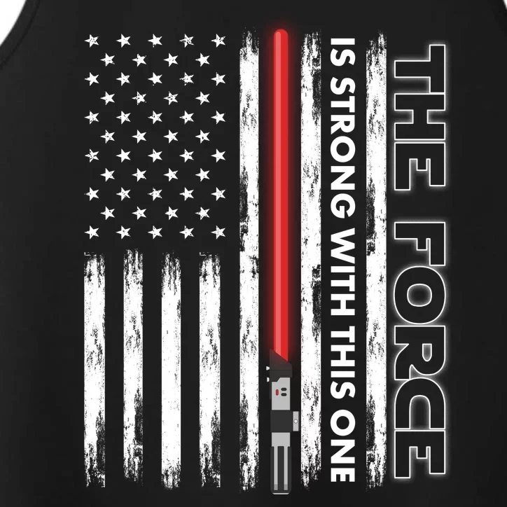 The Force Is Strong With This One USA American Flag Performance Tank