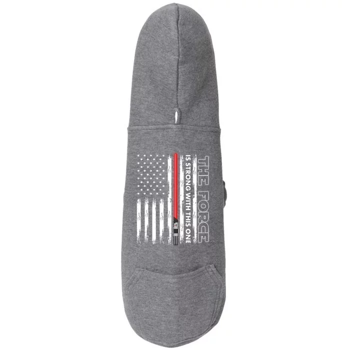 The Force Is Strong With This One USA American Flag Doggie 3-End Fleece Hoodie