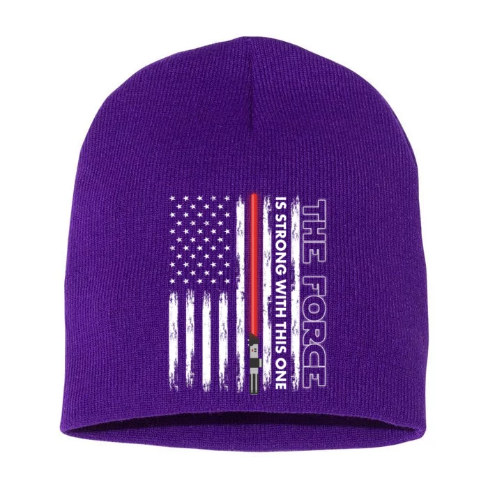 The Force Is Strong With This One USA American Flag Short Acrylic Beanie