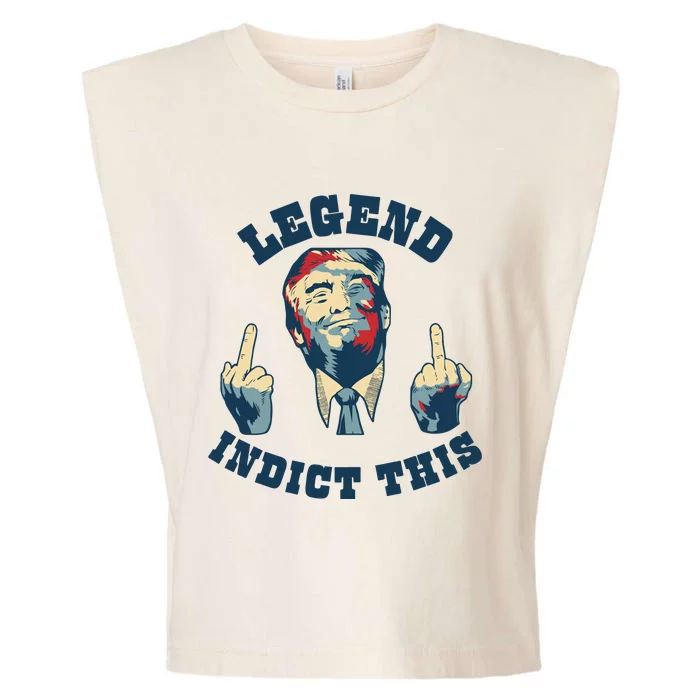 Trump Finger Indict This Legend Save America Trump Not Guilty Garment-Dyed Women's Muscle Tee