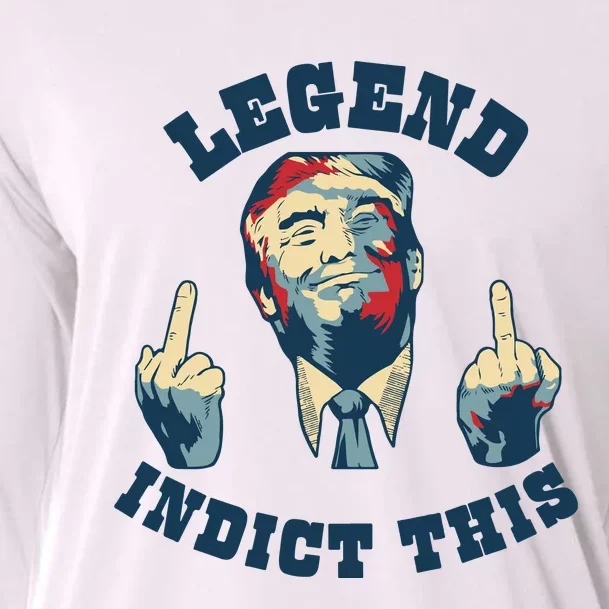 Trump Finger Indict This Legend Save America Trump Not Guilty Cooling Performance Long Sleeve Crew