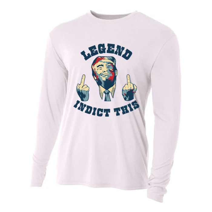 Trump Finger Indict This Legend Save America Trump Not Guilty Cooling Performance Long Sleeve Crew