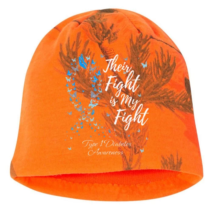 Their Fight Is My Fight T1D Type 1 Diabetes Awareness Kati - Camo Knit Beanie