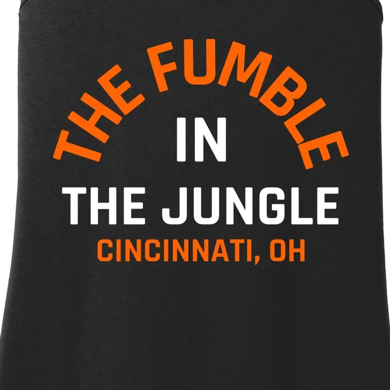 The Fumble In The Jungle Cincinnati Football Ladies Essential Tank