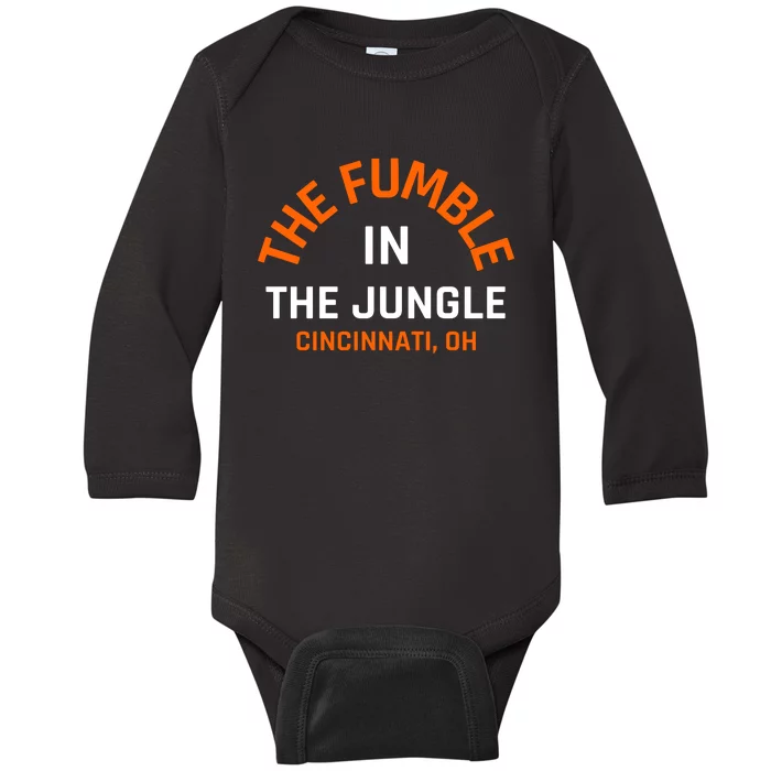 The Fumble In The Jungle Cincinnati Football Baby Long Sleeve Bodysuit