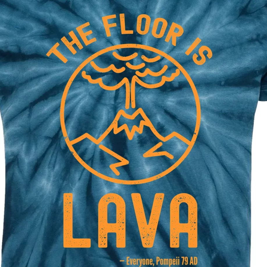 The Floor Is Lava Funny Pompeii Ancient History Joke Kids Tie-Dye T-Shirt