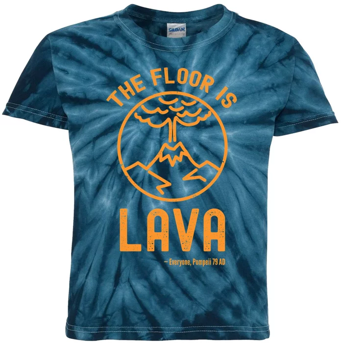 The Floor Is Lava Funny Pompeii Ancient History Joke Kids Tie-Dye T-Shirt