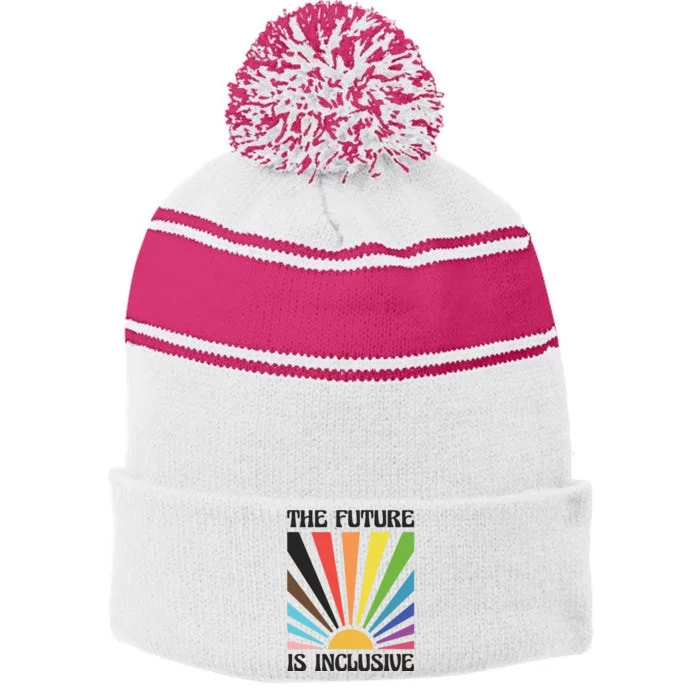 The Future Is Inclusive Stripe Pom Pom Beanie