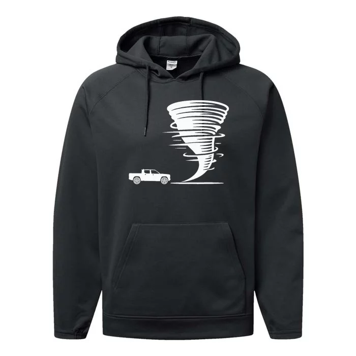 Tornado For Idea Gift Storm Chaser Performance Fleece Hoodie