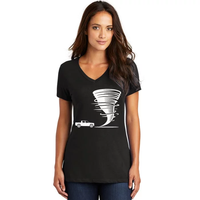 Tornado For Idea Gift Storm Chaser Women's V-Neck T-Shirt