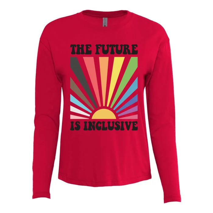 The Future Is Inclusive Lgbt Lesbian Hu Rights Pride Great Gift Womens Cotton Relaxed Long Sleeve T-Shirt