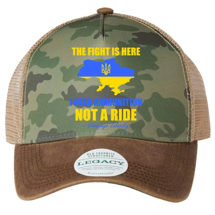 The Fight Is Here I Need Ammunition, Not A Ride Support Ukraine Legacy Tie Dye Trucker Hat