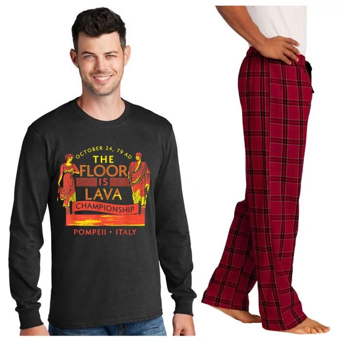 The Floor Is Lava Championship Pompeii History Lovers Long Sleeve Pajama Set