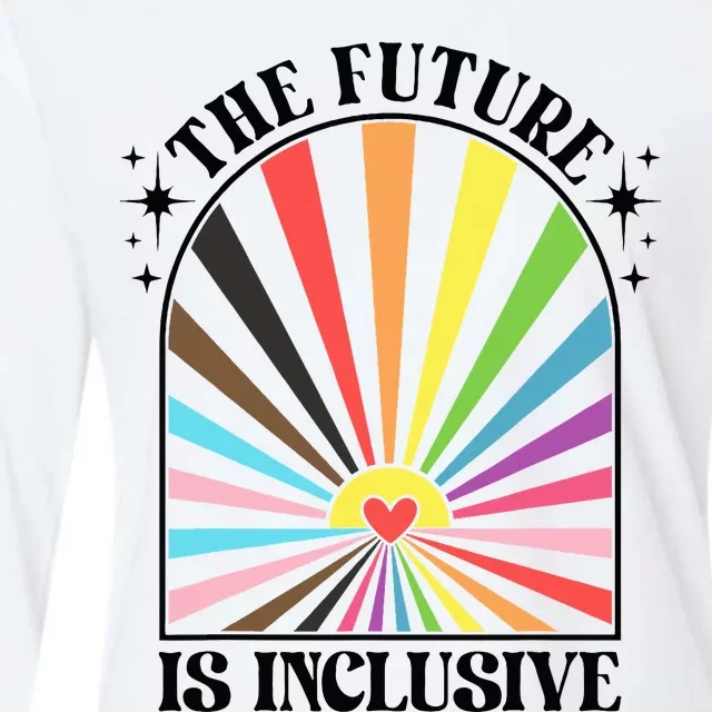 The Future Is Inclusive Lgbt Pride Month Rainbow Womens Cotton Relaxed Long Sleeve T-Shirt