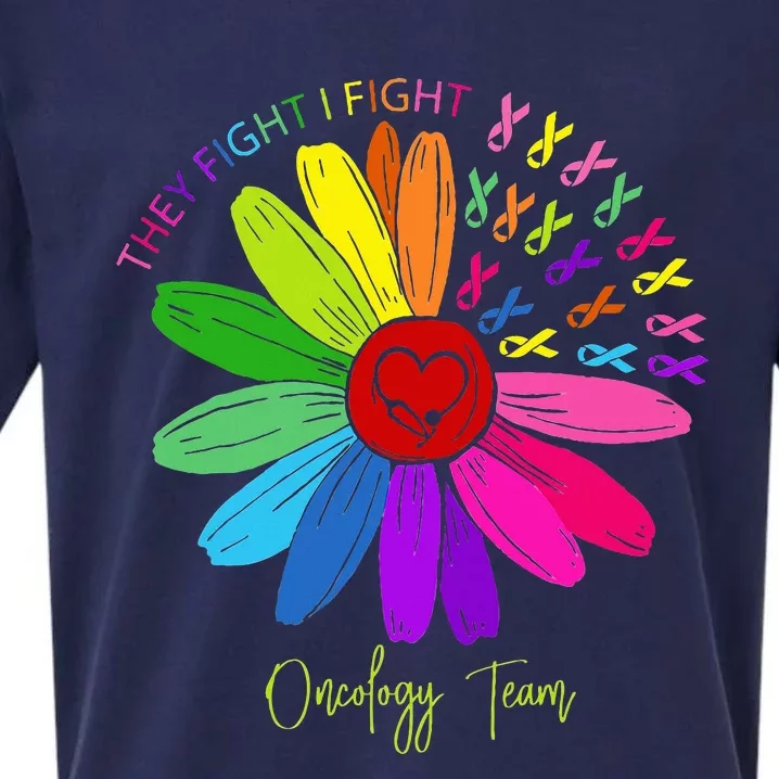 They Fight I Fight Oncology Team Tie Dye Oncology Nurse Sueded Cloud Jersey T-Shirt