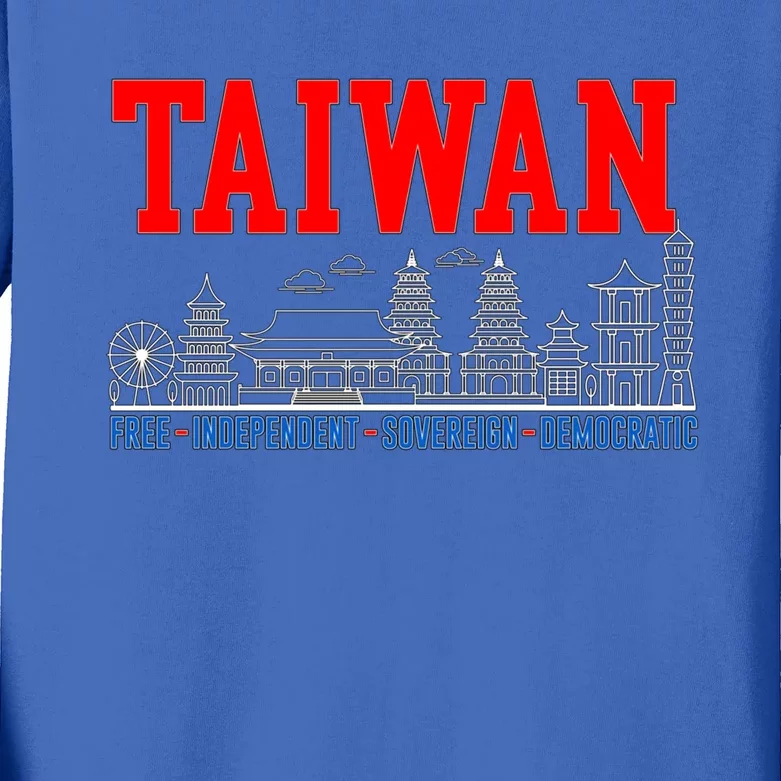 Taiwan Free Independent Sovereign Democratic Taiwanese Gift Kids Long Sleeve Shirt