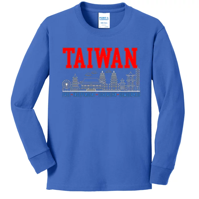 Taiwan Free Independent Sovereign Democratic Taiwanese Gift Kids Long Sleeve Shirt