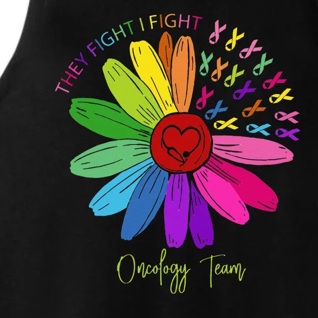 They Fight I Fight Oncology Team Sunflower Ladies Tri-Blend Wicking Tank