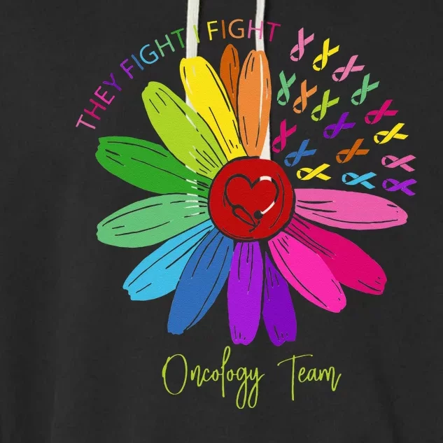 They Fight I Fight Oncology Team Sunflower Garment-Dyed Fleece Hoodie