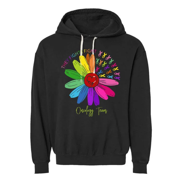 They Fight I Fight Oncology Team Sunflower Garment-Dyed Fleece Hoodie