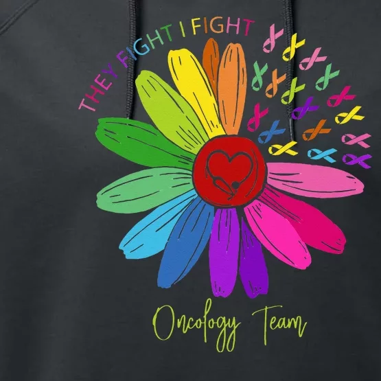 They Fight I Fight Oncology Team Sunflower Performance Fleece Hoodie