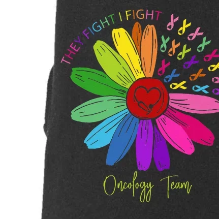 They Fight I Fight Oncology Team Sunflower Doggie 3-End Fleece Hoodie