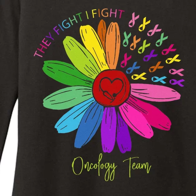 They Fight I Fight Oncology Team Sunflower Womens CVC Long Sleeve Shirt