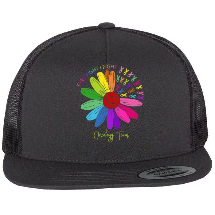 They Fight I Fight Oncology Team Sunflower Flat Bill Trucker Hat