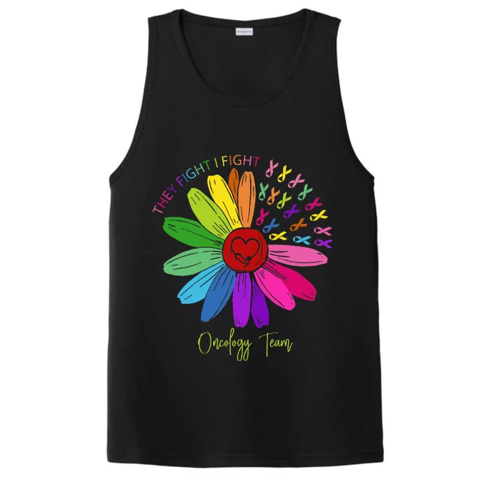 They Fight I Fight Oncology Team Sunflower Performance Tank