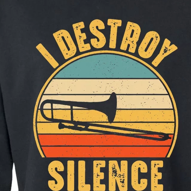 Trombonist Funny I Destroy Silence Trombone Player Cropped Pullover Crew