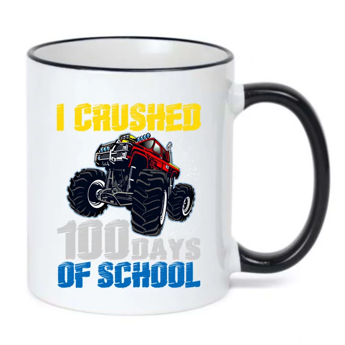 Truck Funny I Crushed 100 Days Of School Funny Gift Black Color Changing Mug