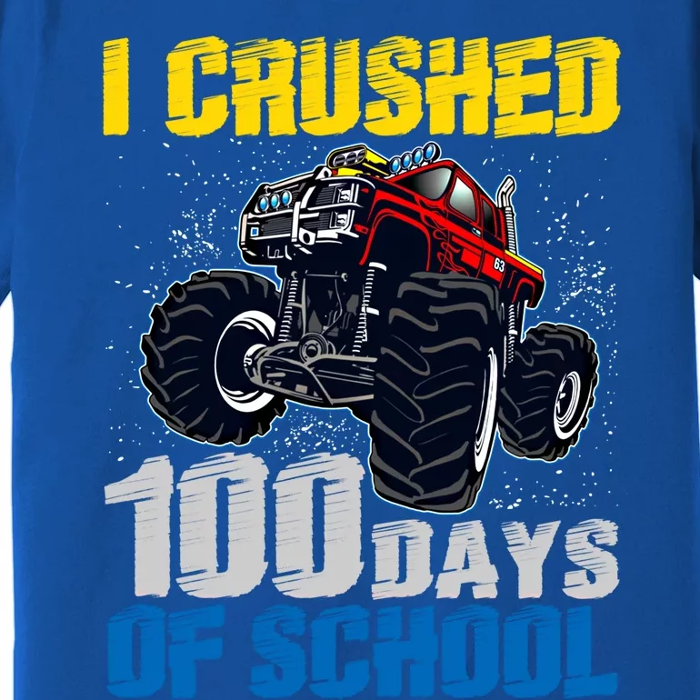 Truck Funny I Crushed 100 Days Of School Funny Gift Premium T-Shirt