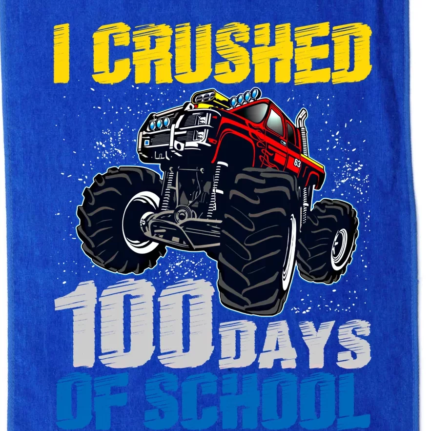 Truck Funny I Crushed 100 Days Of School Funny Gift Platinum Collection Golf Towel