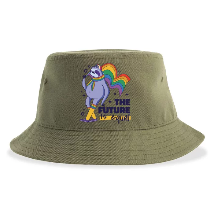 The Future Is Equal Sloth Pride Sustainable Bucket Hat