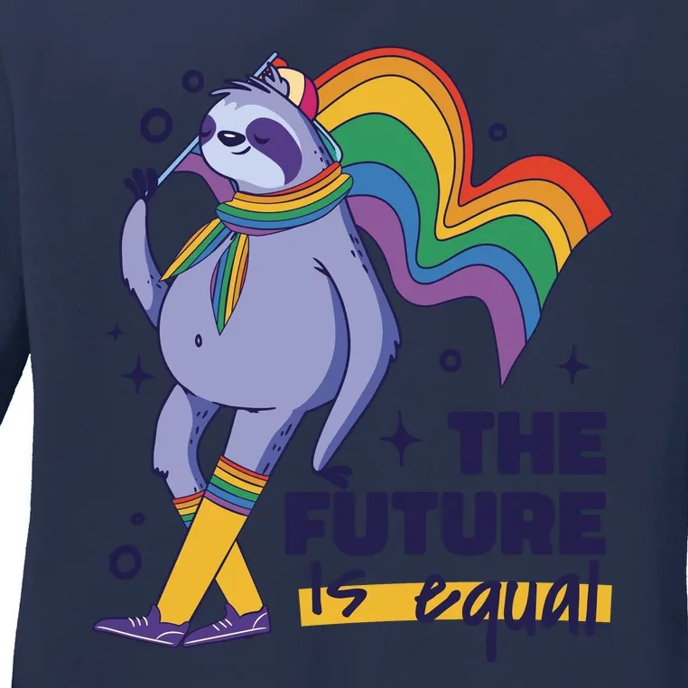 The Future Is Equal Sloth Pride Ladies Long Sleeve Shirt